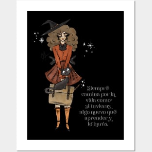 Teacher Witch with Spanish Quote (transparent background) Posters and Art